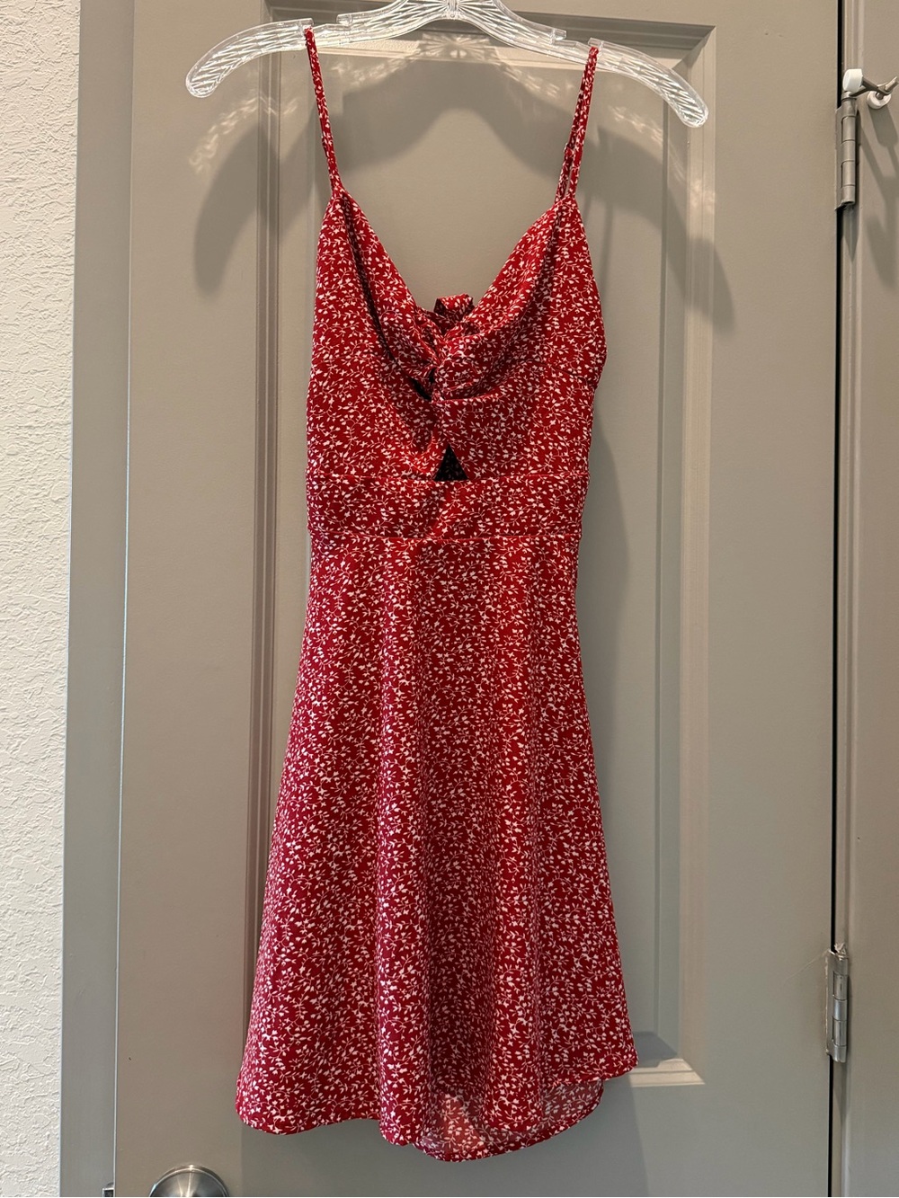 SHEIN red Ditsy floral sundress in xs- NWOT never worn!